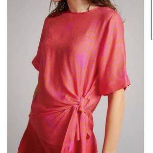 Ted Baker Women's Merrick Integral Tie Front Top Size 1 US 4 Deep Pink
